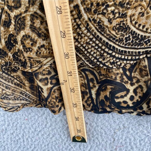 Chicos Top Womens 3 US Extra Large Brown Leopard Mix Button Collar Long Sleeve - Picture 9 of 10